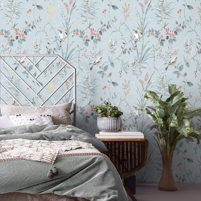 Crown Mariko Bird Wallpaper in Blue – 1