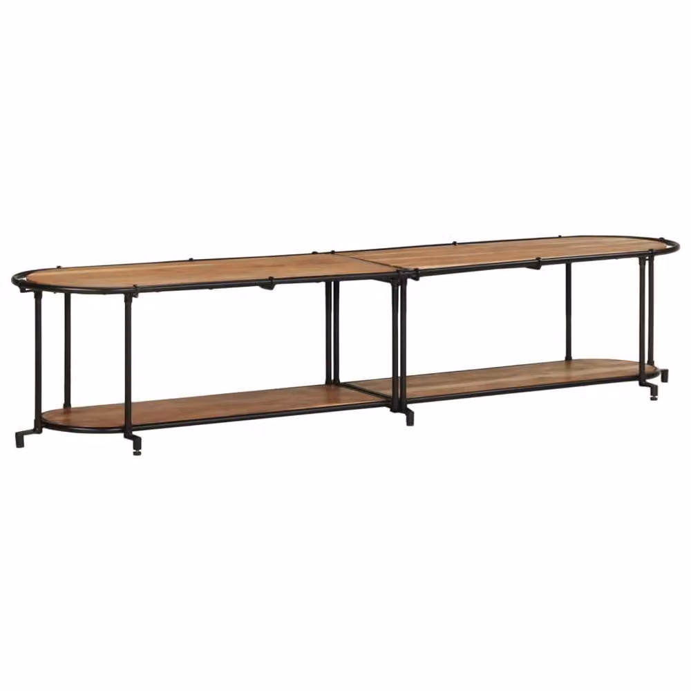 Berkfield Home Industrial Acacia Wood TV Cabinet in Brown and Black, W/D/H: 200 x 42 x 40 cm – 2