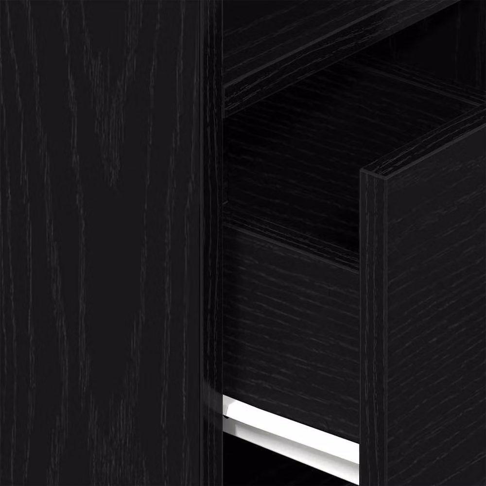 Berkfield Home Durable Bedside Cabinet with Drawer in Black, W/D/H: 25 x 31 x 66 cm – 4