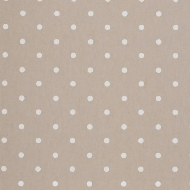 Clarke & Clarke Dotty Dotted Cotton Fabric in Taupe, Brown, White and Beige