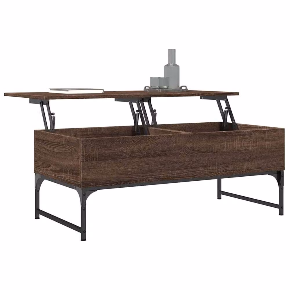Berkfield Home Brown Oak Coffee Table with Lift Mechanism, W/D/H: 100 x 50 x 40 cm – 3