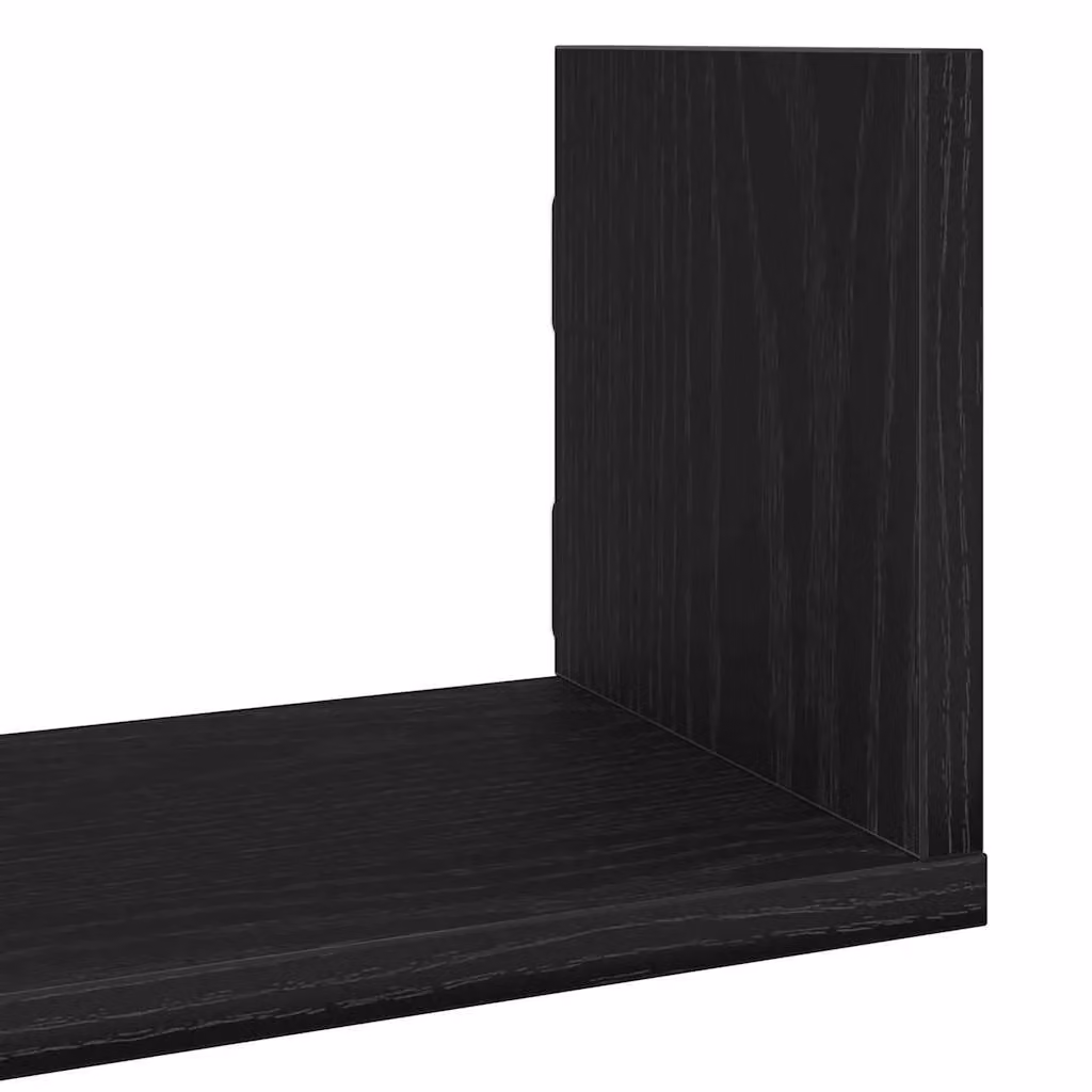 Berkfield Home Set of 3 Wall Mounted Shelves in Black Oak, W: 58 cm, D: 18 cm, H: 18 cm – 6