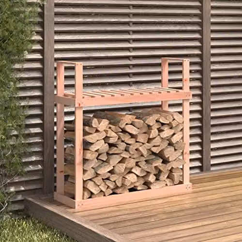 vidaXL Brown Solid Wood Douglas Firewood Rack, W/D/H: 110 x 35 x 108.5 cm – 2