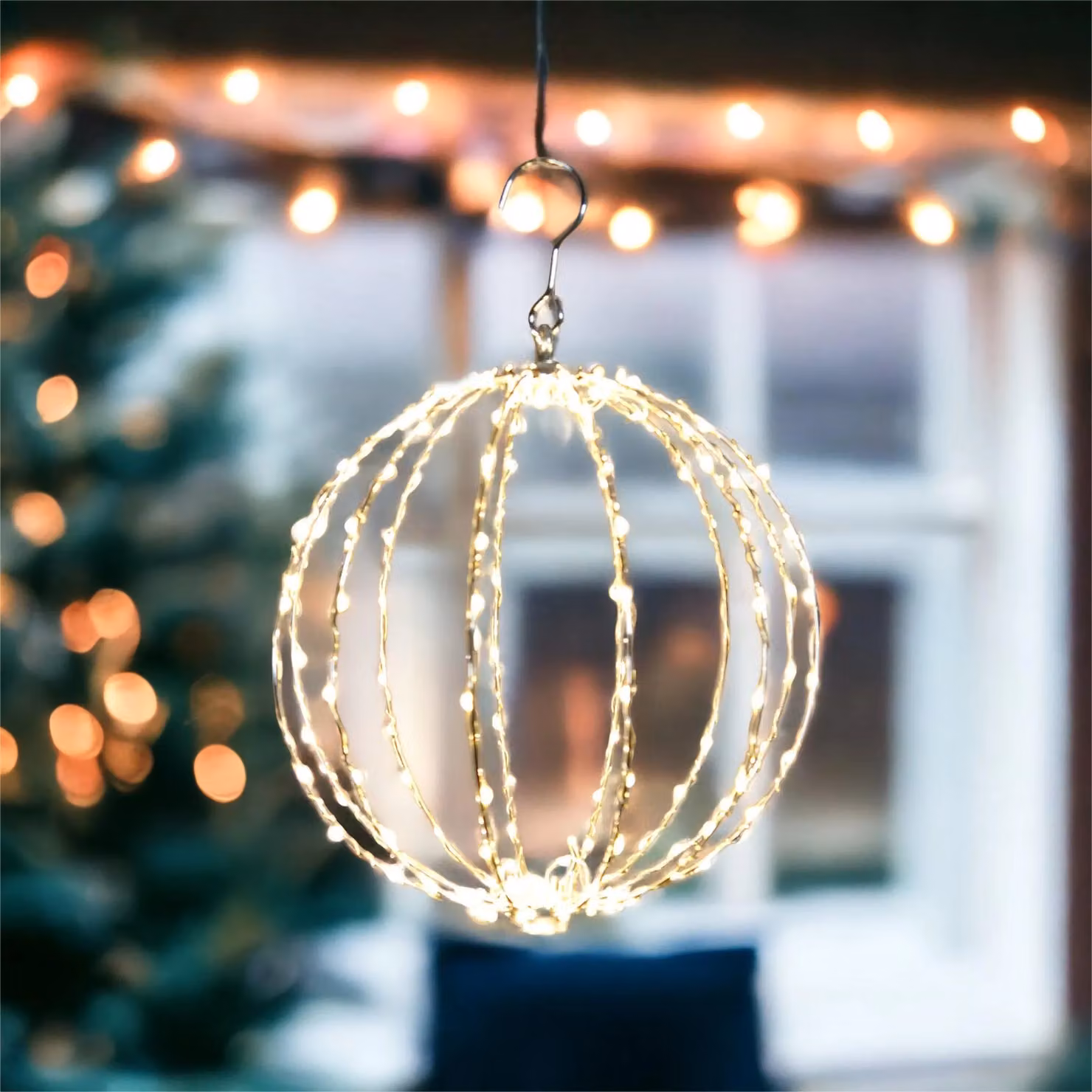 Netagon Gold Copper LED Sphere Christmas Lights with Timer and 10m Lead – 5