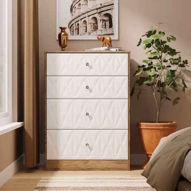 Ready Assembled 2 U Memphis 4 Drawer Deep Chest in Dark Brown