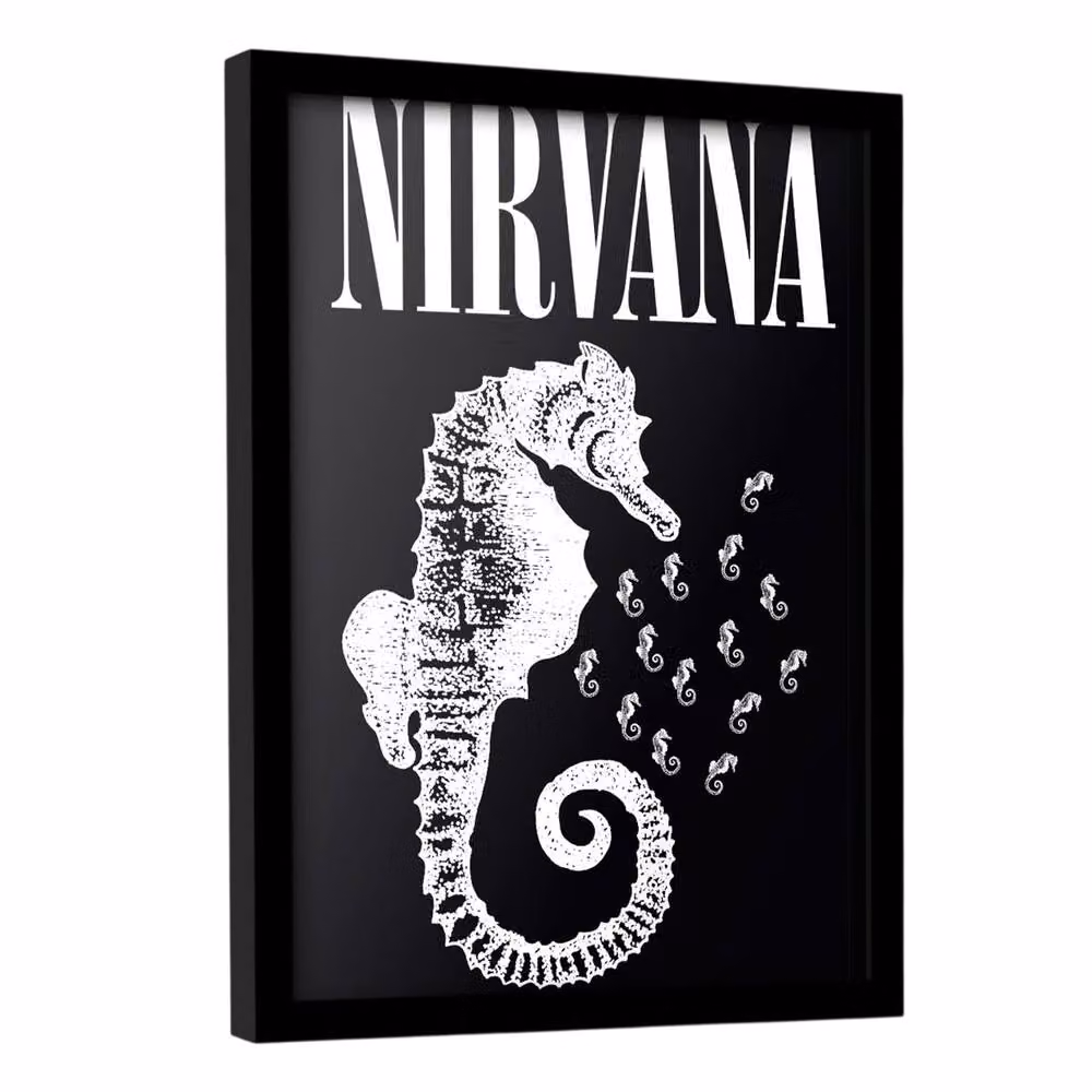Nirvana Seahorse Framed Paper Poster in Black – 2