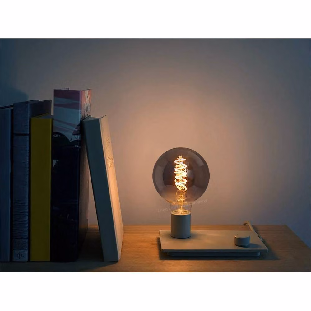 SPETLEK 4W LED G95 Spiral Filament Globe Light Bulb, Warm White, Grey, 1 Pack – 4