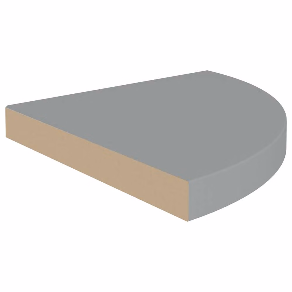Berkfield Home Durable Floating Corner Shelves, 2 Pack, Grey, W/D/H: 35 x 35 x 3.8 cm – 3