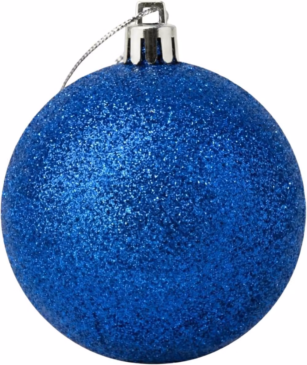 Shatchi Blue Glitter Christmas Bauble Ornament, Diameter: 20 cm – 9