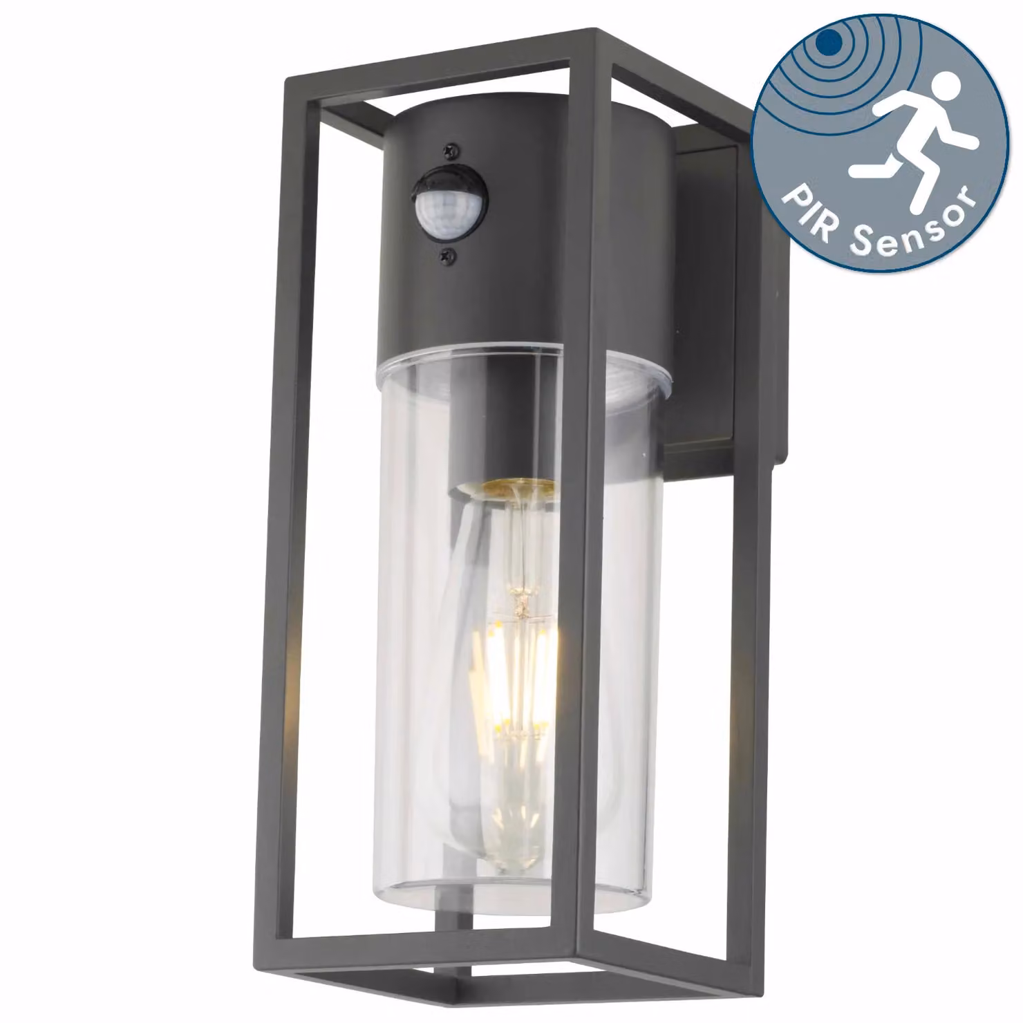 First Choice Lighting Hale Black Motion Sensor Outdoor Wall Light with Timer and Replaceable E27 Bulb – 2