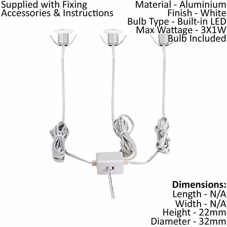 Loops White Aluminium Recessed LED Ceiling Downlight