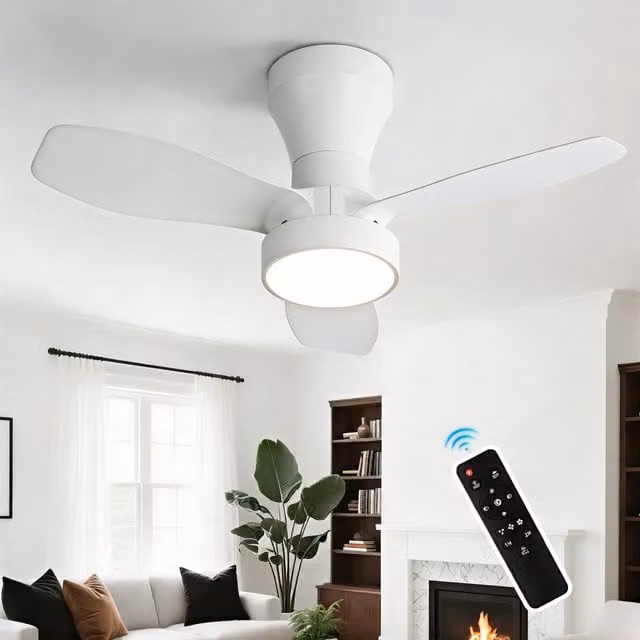 Harper Living Compact LED Ceiling Fan Light with Remote Control in White
