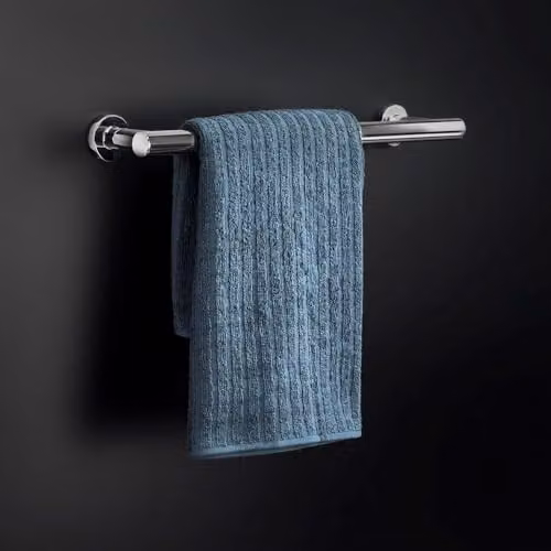 COSMIC Wall-Mounted Metal Towel Rail in Light Grey, W/D/H: 41.5 x 8.5 x 4.5 cm – 2