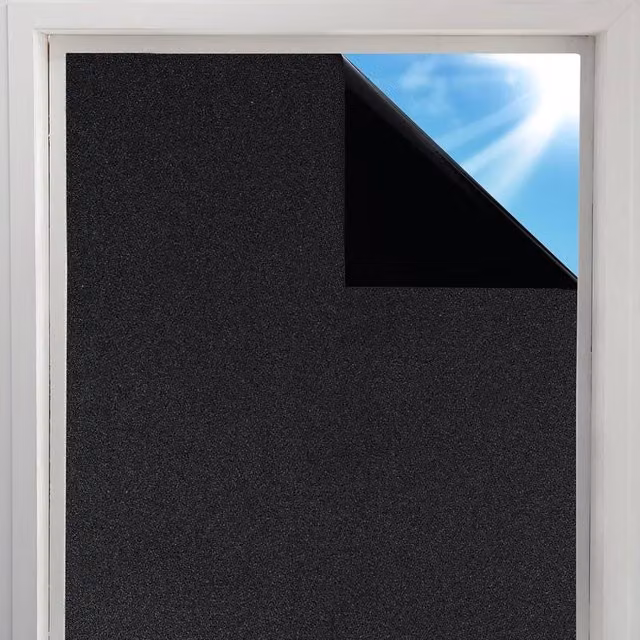 FLAVORA Blackout Window Tint Film in Black for Privacy and UV Block, W x H: 100 x 100 cm