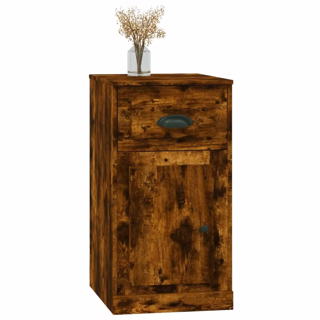 Berkfield Home Side Cabinet with Drawer in Smoked Oak Brown, W/D/H: 40 x 50 x 75 cm – 3