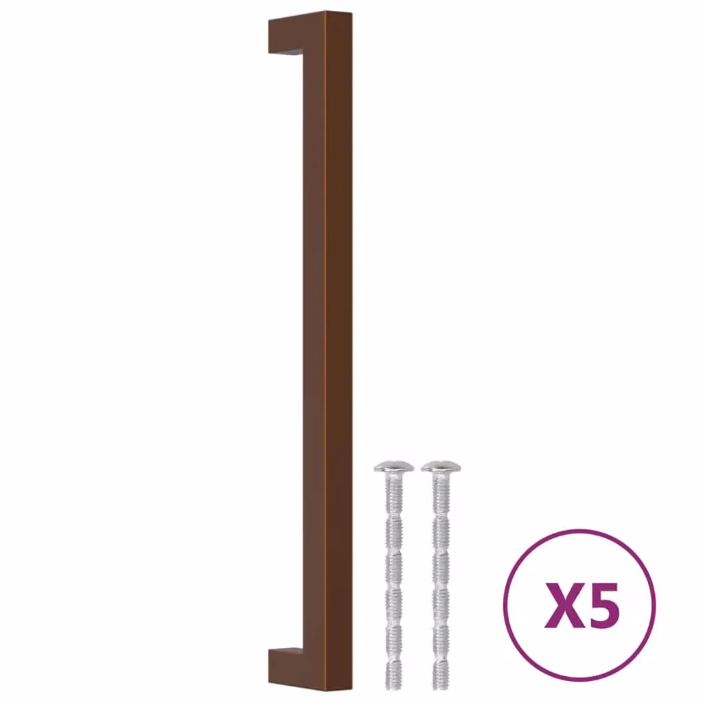 Berkfield Home Stainless Steel Cabinet Handles, 5 Pack, Bronze and Brown, Length: 224 mm – 2