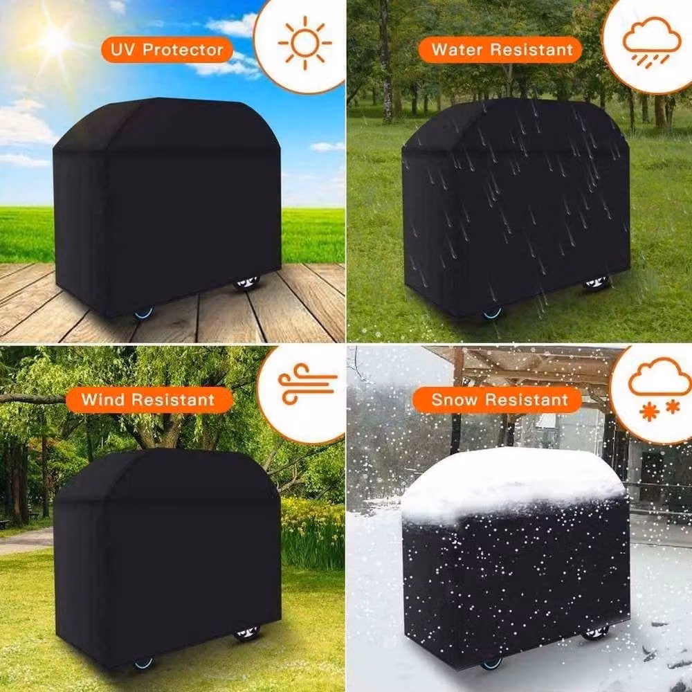 FLAVORA Waterproof Oxford BBQ Cover in Black, W/D/H: 155 x 97 x 61 cm – 5