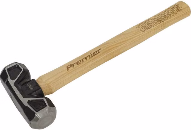 Loops 4lb Short Handle Sledge Hammer with Hickory Wooden Shaft and Drop Forged Carbon Steel in Brown