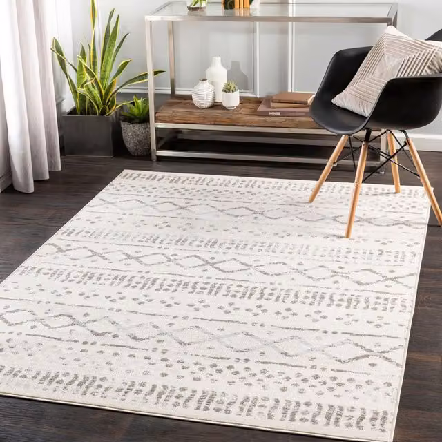 Livabliss Pisa-Global Abstract Modern Grey Rug, W: 200 cm, D: 275 cm