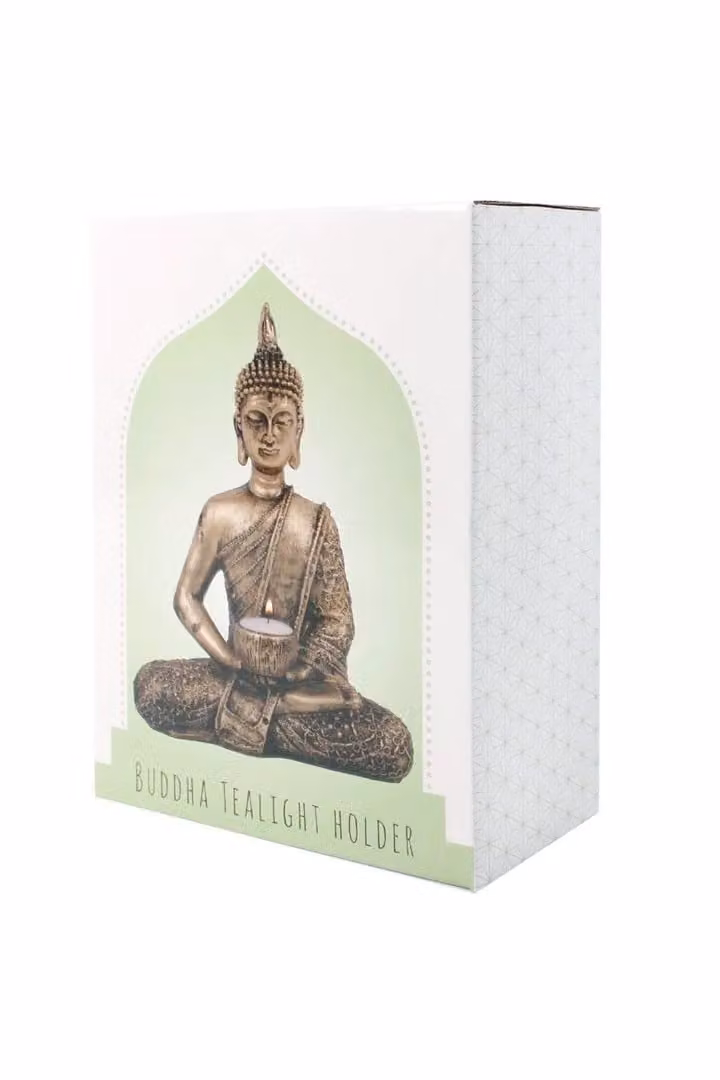 KDMD Sitting Thai Buddha Tealight Holder in Bronze – 2