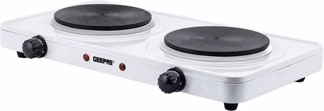 Geepas Double Portable Electric Hot Plate Cooker, 2000W, White – 1