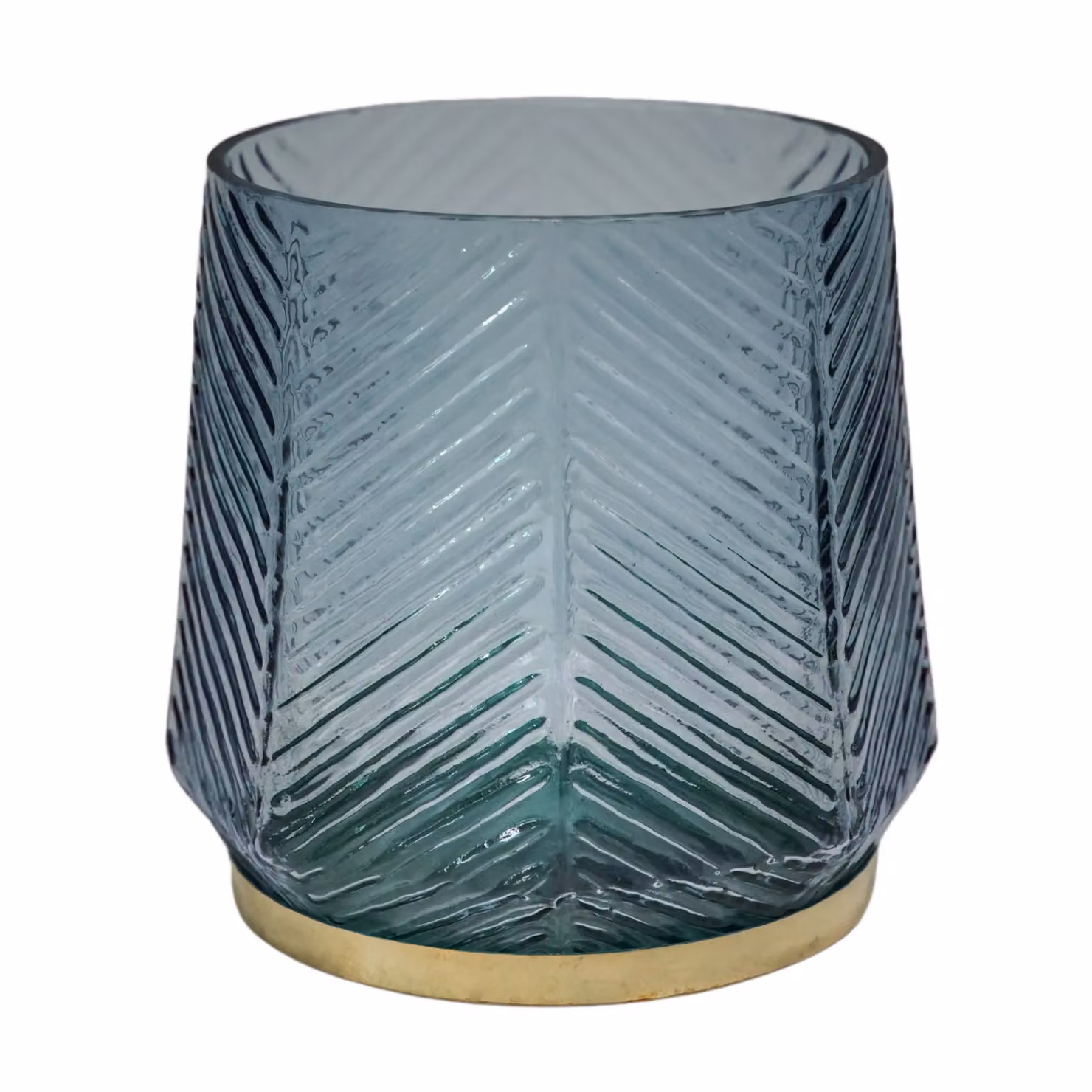 Ivyline Elm Embossed Glass Votive Candle Holder in Pale Blue, H: 20 cm – 3