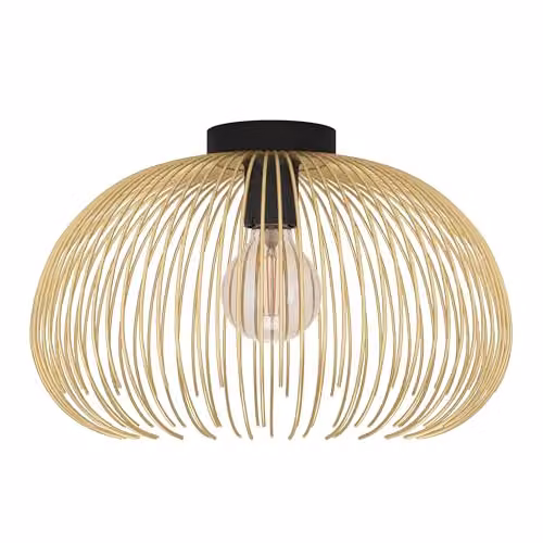 Eglo Venezuela Art Deco Flush Mounted Ceiling Light in Gold and Black