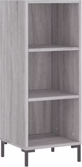 Berkfield Home Sonoma Sideboard in Grey, MDF, W/D/H: 34.5 x 32.5 x 90 cm