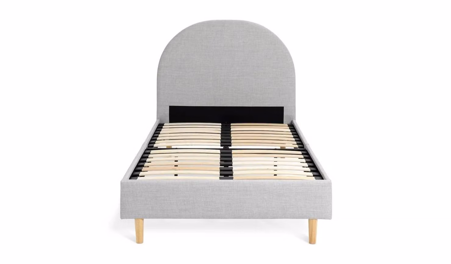Olivia Single Bed Frame for Children in Grey Fabric, Modern Upholstered Design, 90 x 190 cm