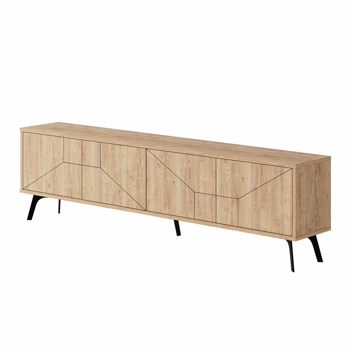 Decortie Dune Modern TV Unit Multimedia Centre in Oak, 180cm (Pack of 2) – 2