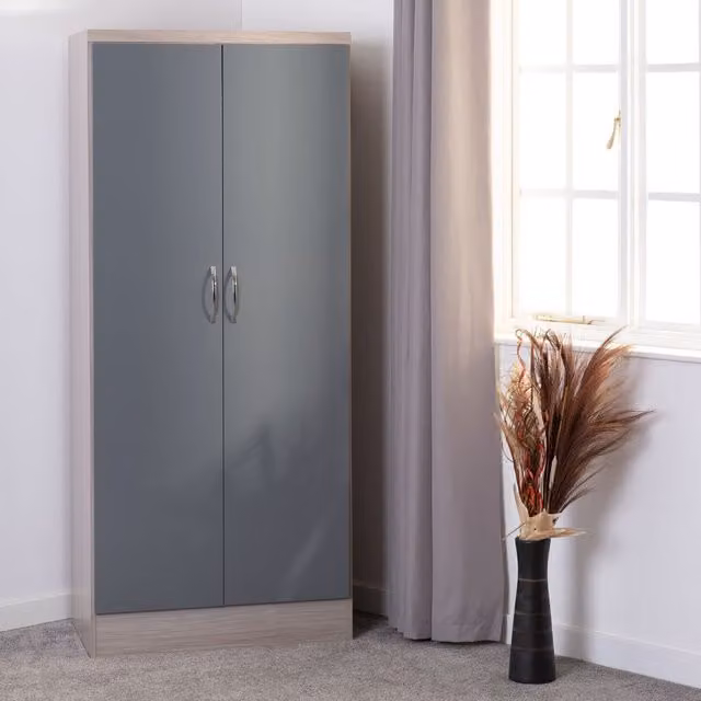 Seconique Nevada 2 Door All Hanging Wardrobe in White Gloss