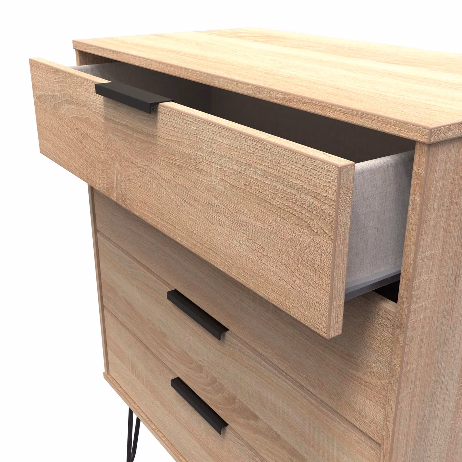 Ready Assembled 2 U Fuji 4 Drawer Chest in Light Oak – 3