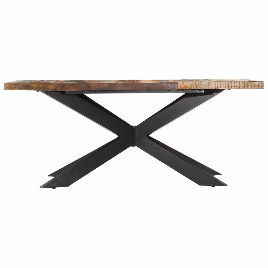 Berkfield Home Rectangular Dining Table in Brown Solid Reclaimed Wood W/D/H: 180 x 90 x 76 cm – 2