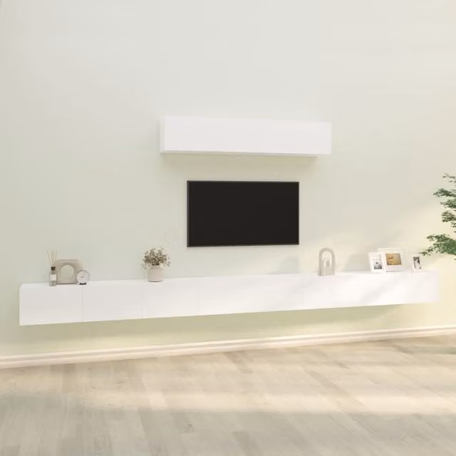 Berkfield Home 4 Piece Classic White TV Cabinet Set in Engineered Wood