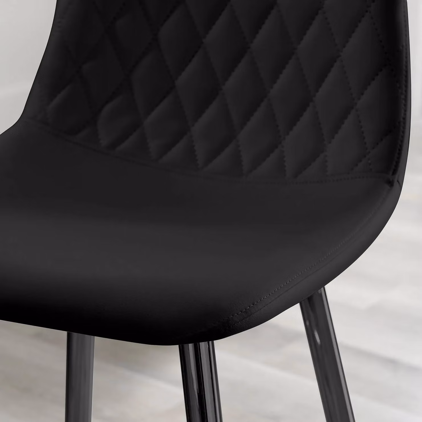 FurnitureboxUK Corona Set of 2 Faux Leather Counter Stools with Black Metal Legs – 3