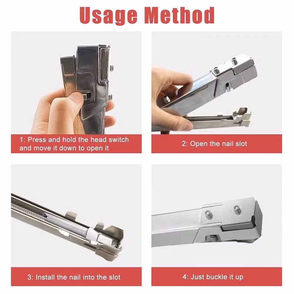 SPETLEK Heavy Duty Hammer Tacker Stapler for Upholstery and Carpet in Silver – 4