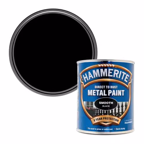 Hammerite Direct to Rust Metal Paint in Gloss Black, 0.75 l