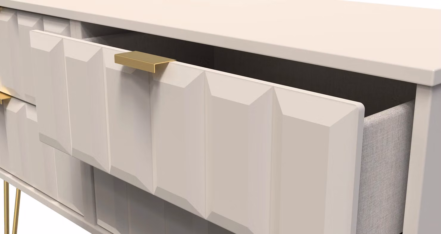 Ready Assembled 2 U Metro 4 Drawer Bed Box in Taupe and Gold, Small – 2
