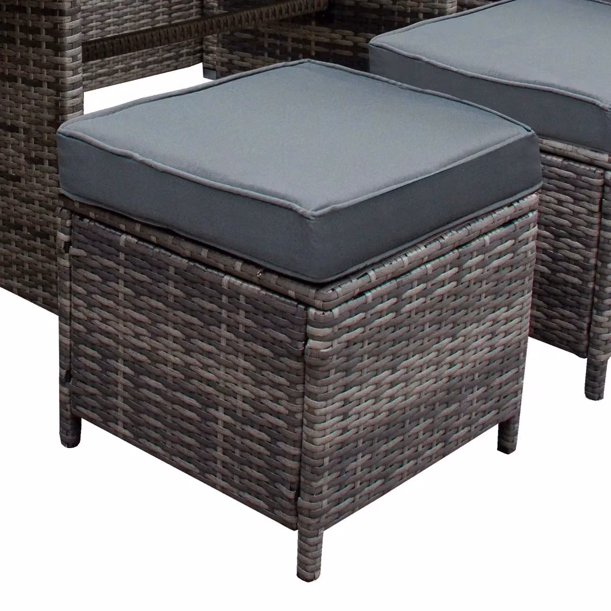 Monstershop Rattan Corner Set and Storage Box in Grey – 4