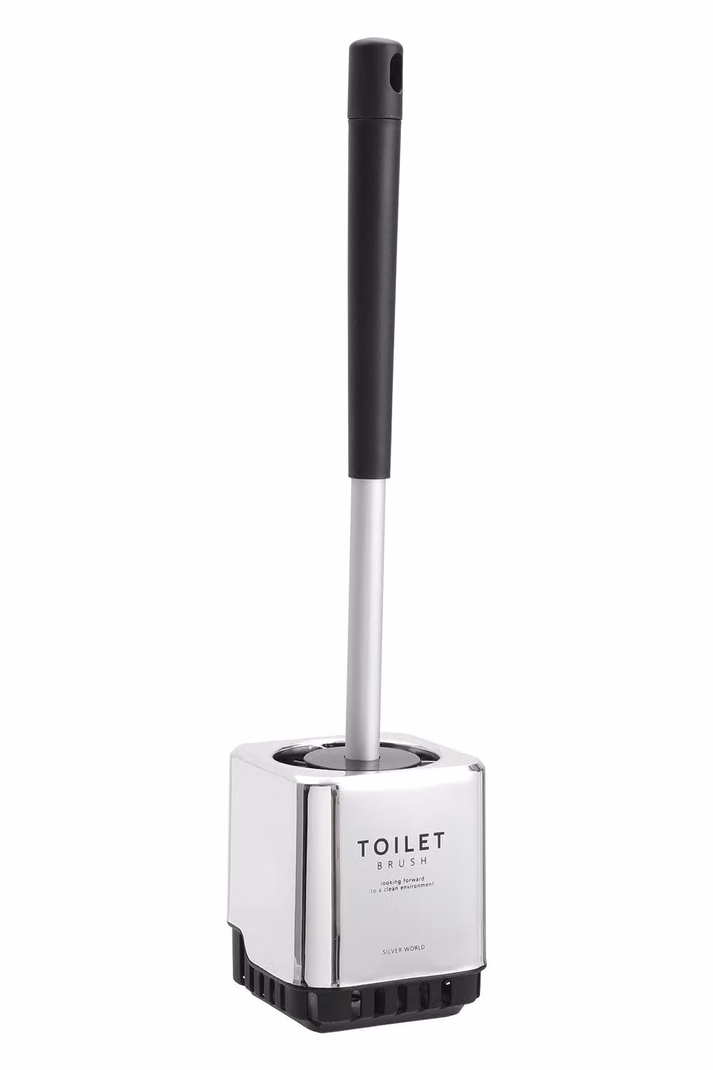 Living and Home Silicone Toilet Brush with Draining Holder, Black, Wall-mount or Freestanding – 3