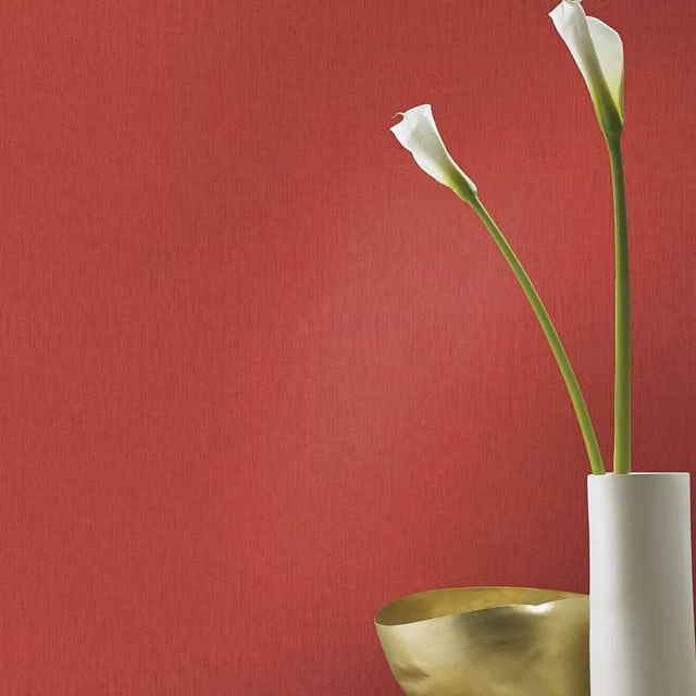 Rasch Modern Textured Vinyl Wallpaper in Red, Plain Abstract Design, Paste the Wall
