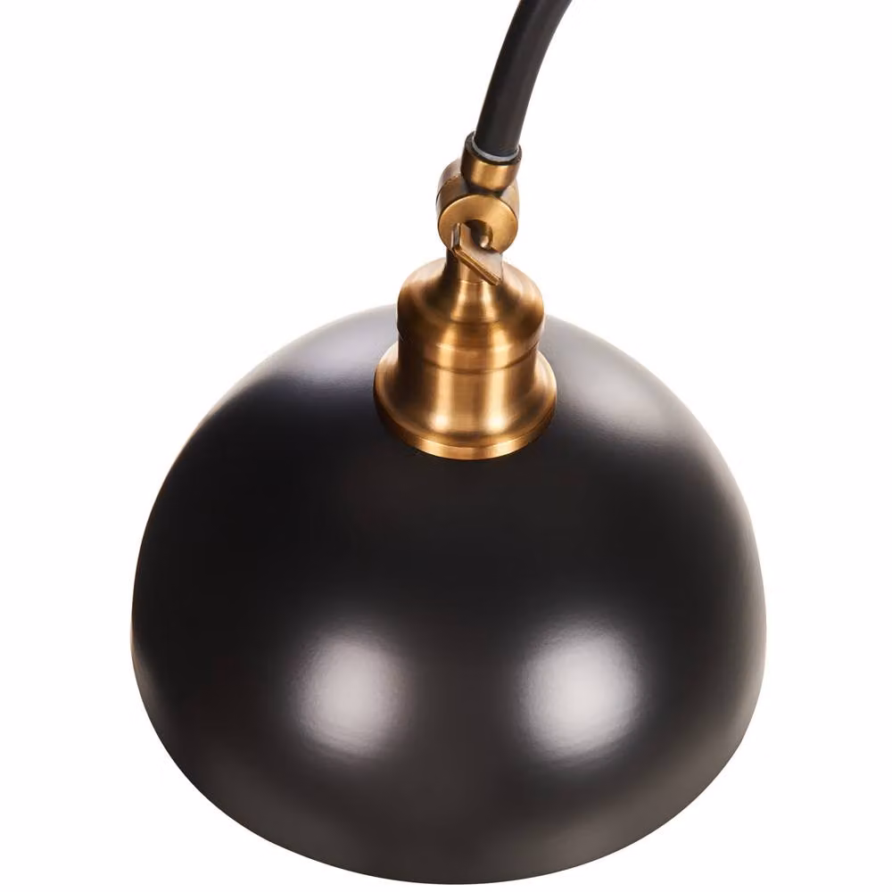 Wyld and Coco Black Metal Industrial Floor Lamp with Adjustable Arm and Dome Shade – 3