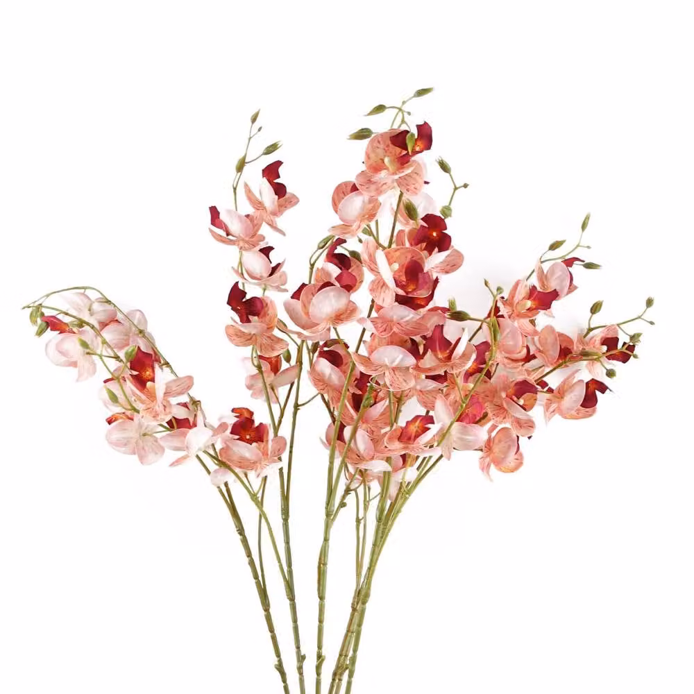 Botanik Leaf Pink Artificial Mini Orchid Stem, Pack of 6, Height: 80 cm – 2