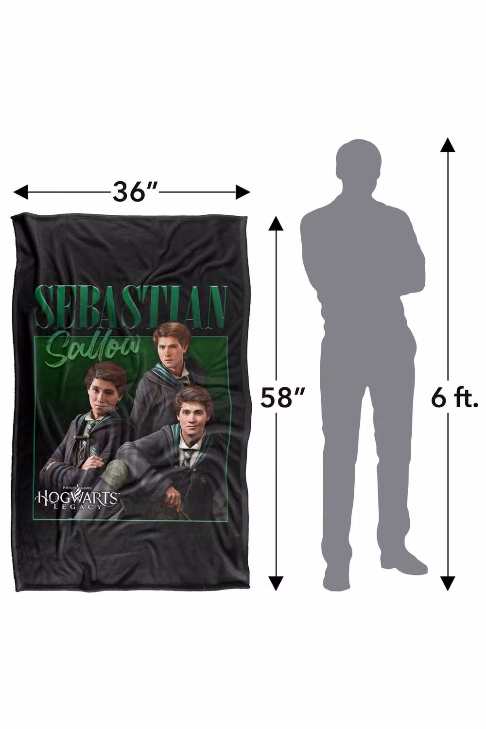 Warner Bros. Hogwarts Legacy Sebastian Sallow Collage Silky Touch Super Soft Polyester Throw, Extra Large, Multicolour – 3