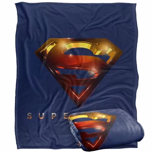 Warner Bros. Supergirl The TV Series Logo Glare Silky Touch Super Soft Fleece Throw Blanket, Multicolour, W: 127 cm x D: 152 cm