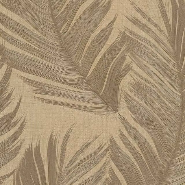 Erismann Aurora Gold Feather Textured Non-Woven Vinyl Botanical Wallpaper