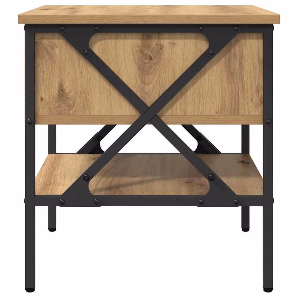 Berkfield Home Modern Artisan Oak Bedside Tables, 2 Piece Set in Beige, W/D/H: 40 x 42 x 45 cm – 5