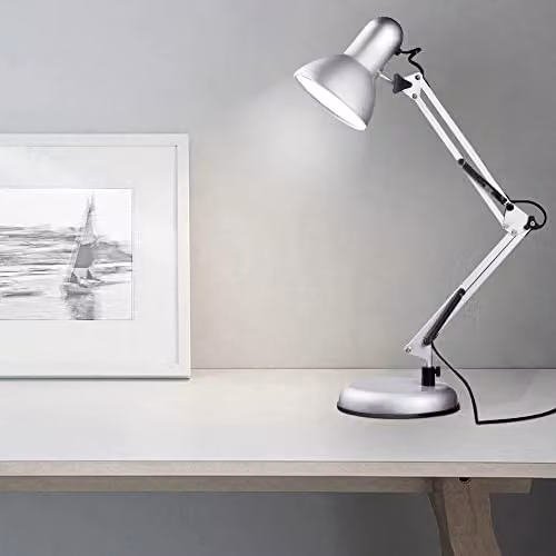 Premier Housewares Adjustable Silver Metal Task Desk Lamp – 2