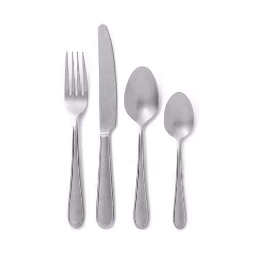 Jamie Oliver 16-Piece Antique Silver Stainless Steel Cutlery Set with Gift Box