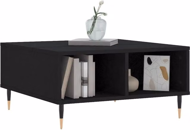 Berkfield Home Decorative Square Coffee Table in Black, W/D/H: 60 x 60 x 30 cm – 1